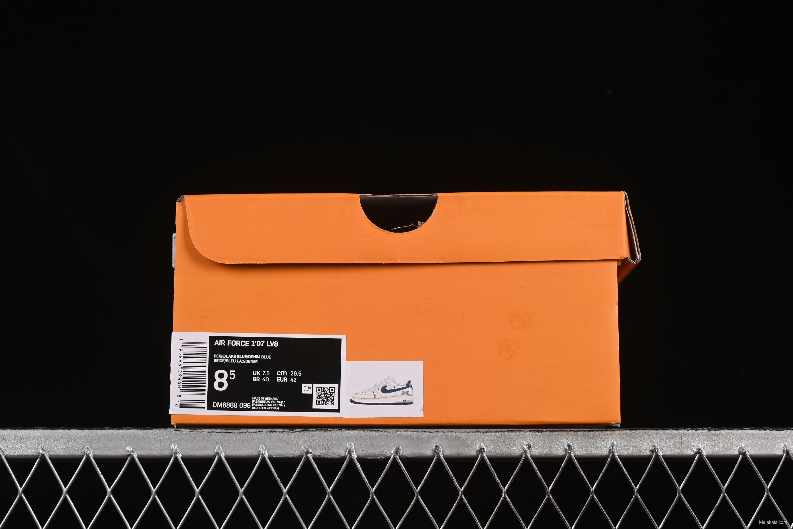 Nike Air Force 1'07 Low LV Collaboration Print Drawstring Casual Sneakers - DM6868-096