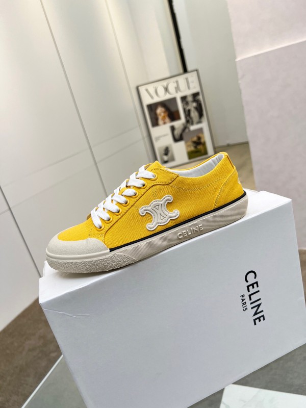2025 Women Celine Yellow Canvas Sneakers LY00210