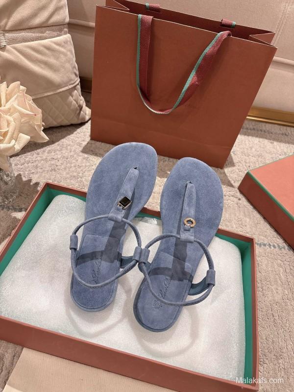 2025 Women LP Blue Suede Slippers LY00250