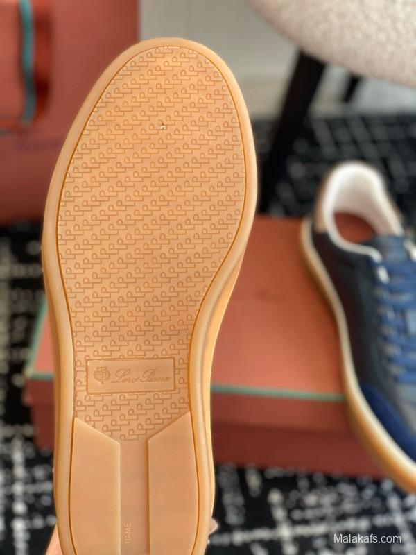 2024 Unisex Le Parmentier Blue Navy Leather Suede Plimsolls MJ00320