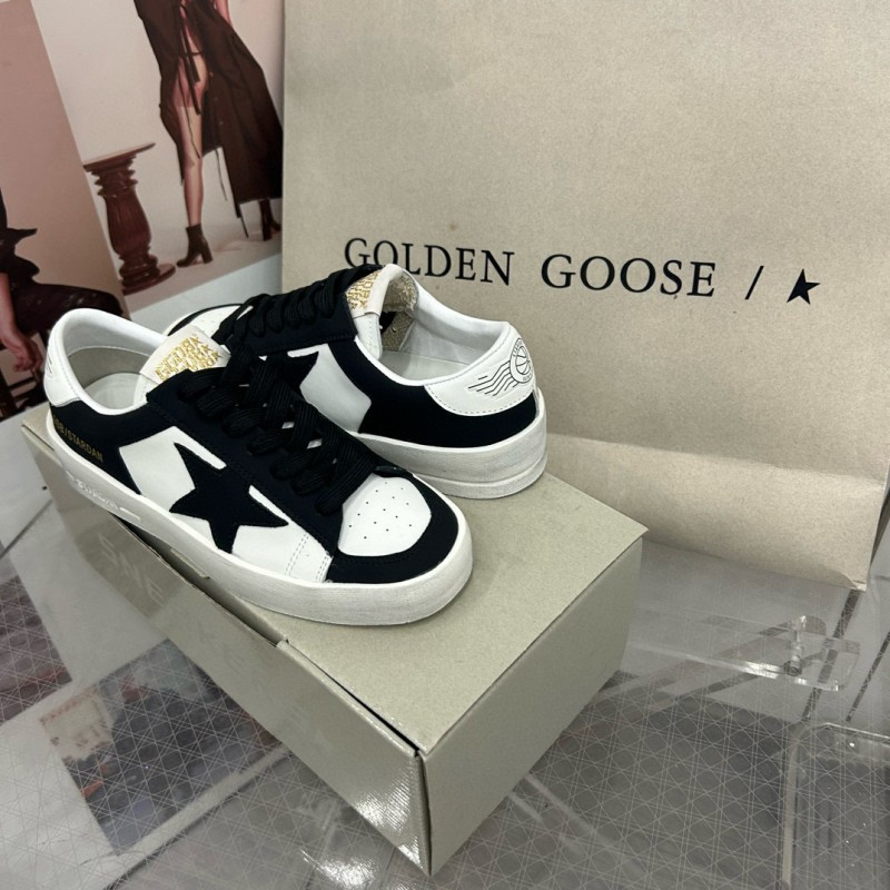 2024 Unisex GGDB Black White Leather Sneakers 