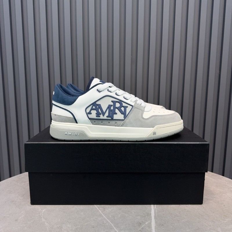2025 Unisex Amiri White Grey Blue Leather Suede Sneakers MJ00360