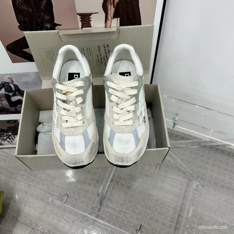 2024 Unisex GGDB White Grey Suede Mesh Sneakers