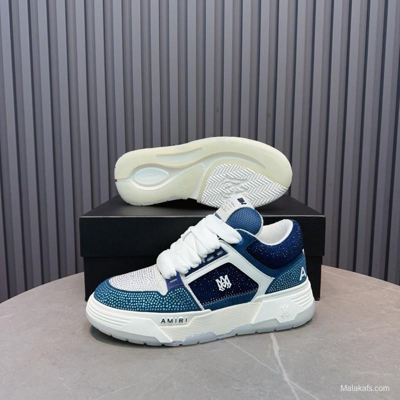 2024 Unisex Amiri Blue White Leather Sneakers MJ00410