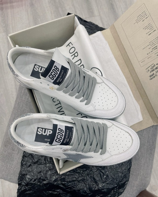2024 Unisex GGDB White Silver Leather Sneakers MJ00260