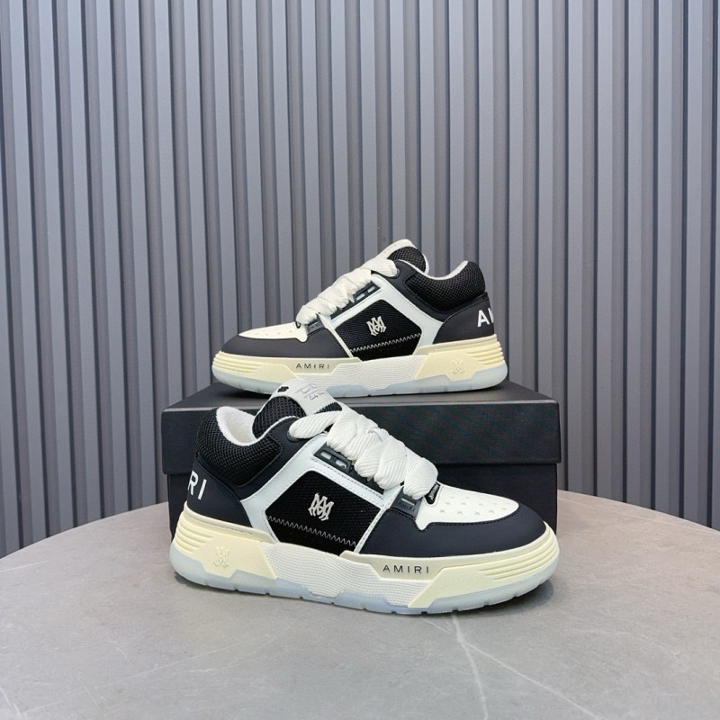 2024 Unisex Amiri Black White Leather Sneakers MJ00360