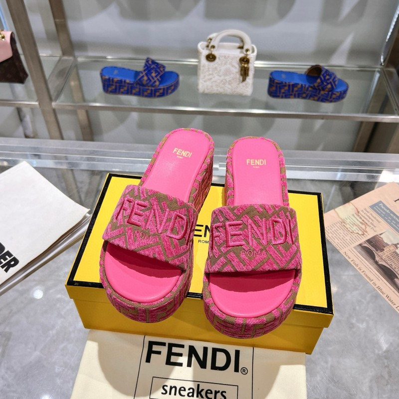 2025 Fendi Pink Canvas Slippers MJ00230