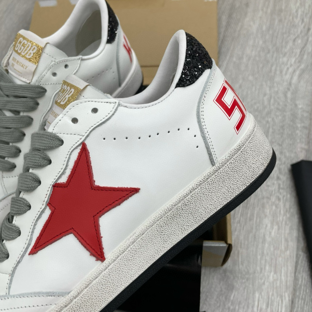 2024 Unisex GGDB White Red Leather Sneakers MJ00260