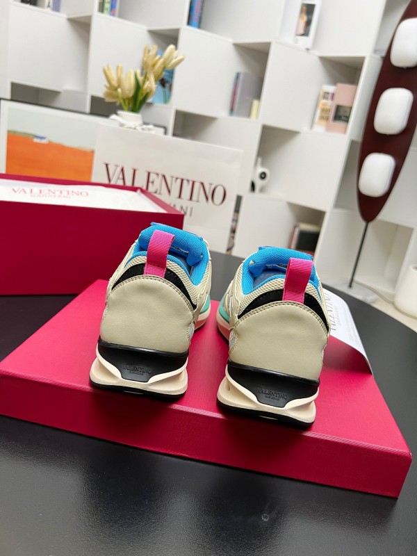 2024 Unisex Valentino Blue Beige Mesh TPU Sneakers Vlogo LY00410