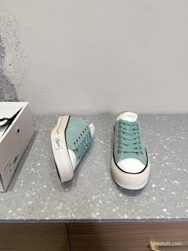 2025 Women VISVIM Green Canvas Sneakers