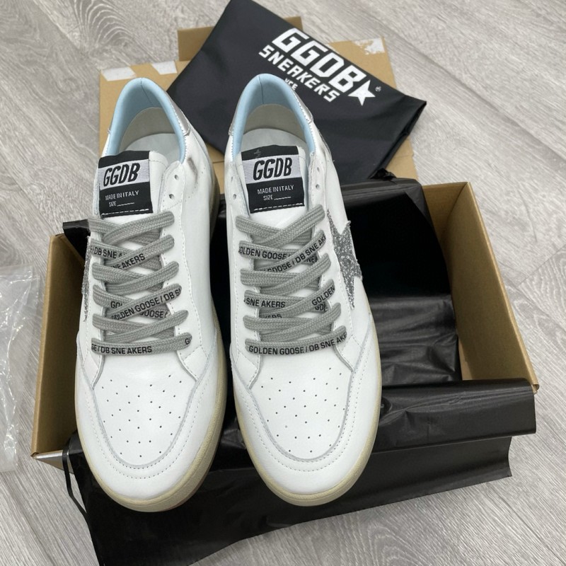 2024 Unisex GGDB White Silver Leather Sneakers MJ00260