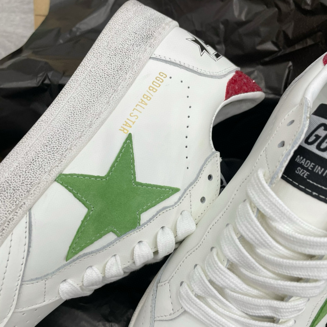 2024 Unisex GGDB White Green Leather Sneakers MJ00260