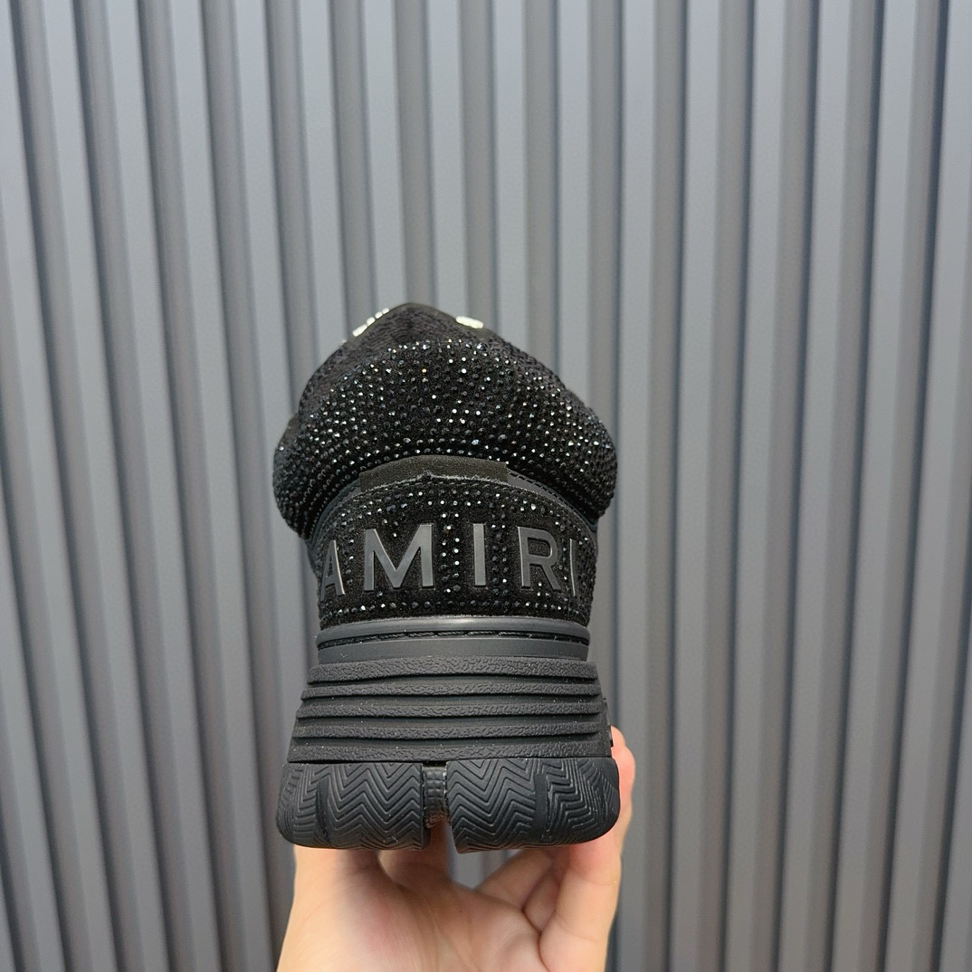 2024 Unisex Amiri Black Leather Sneakers MJ00410