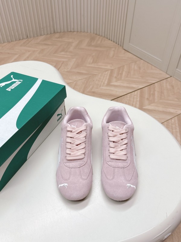 2025 Women Puma Pink Suede Sneakers LY00280