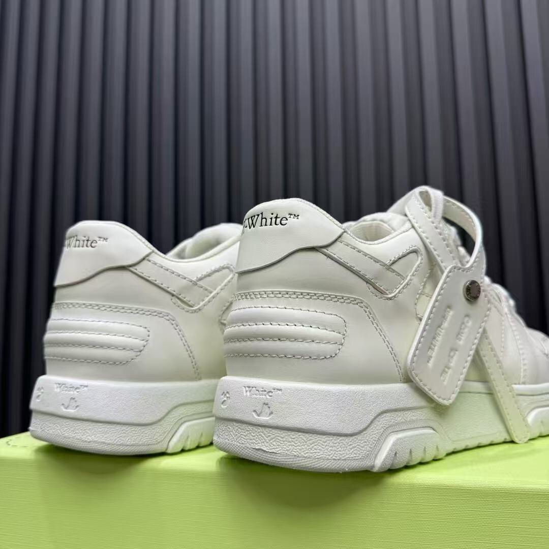 2025 Unisex Off-White White Leather Sneakers KFY00320