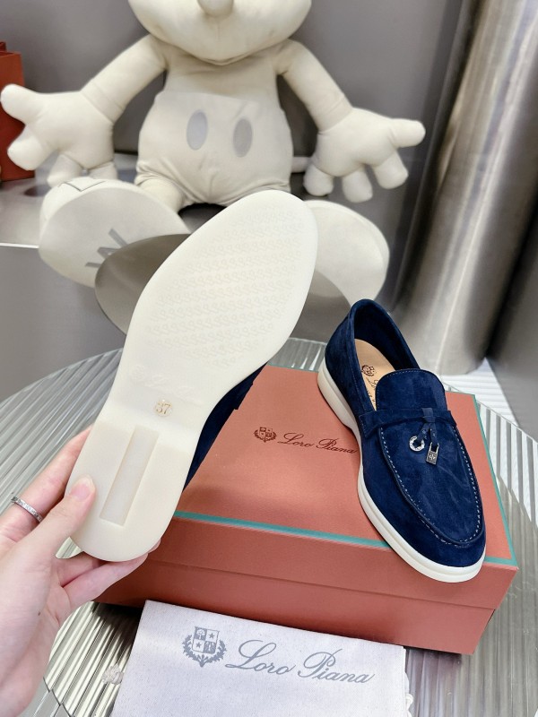 2024 Men LP Navy Suede Loafers