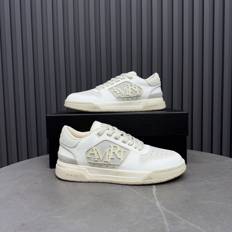 2025 Unisex Amiri White Leather Sneakers MJ00360