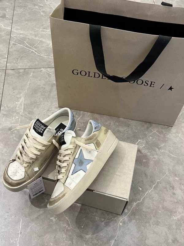 2024 Unisex GGDB White Beige Light Blue Leather Suede Sneakers MJ00260