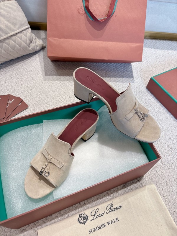 2025 Women LP Beige Suede Heels LY00390