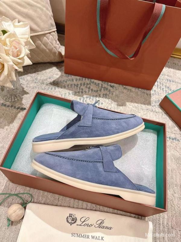 2025 Women LP Blue Suede Slippers LY00260
