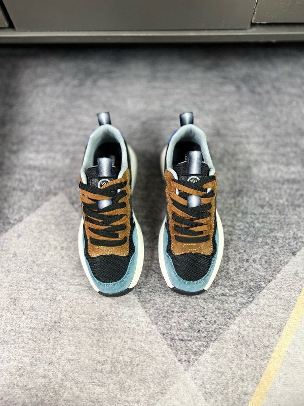 2024 Men Armani black brown blue green leather mesh sneakers MJ00230