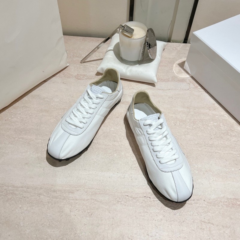 2025 Women MM6 White Leather Sneakers