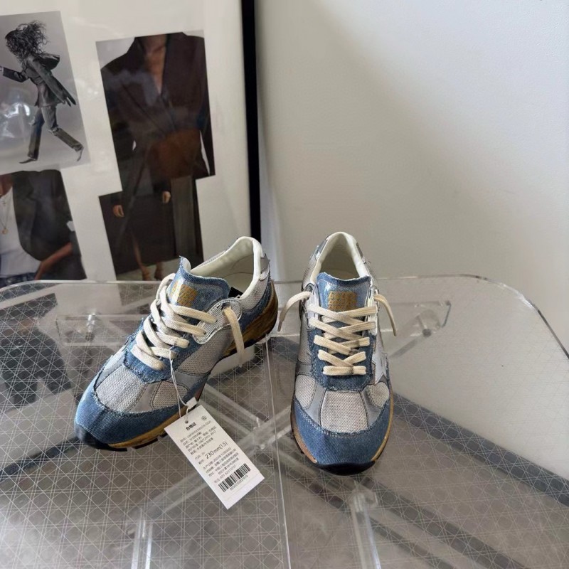 2024 Unisex GGDB Grey Blue Mesh Suede Sneakers