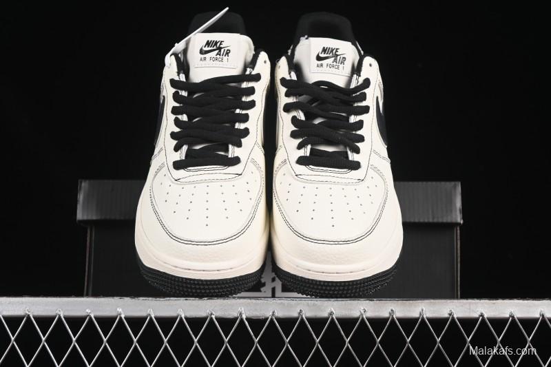 Nike Balenciaga Air Force 1'07 Low Collaboration Triple Swoosh Beige Black Casual Shoes - FR0538-090
