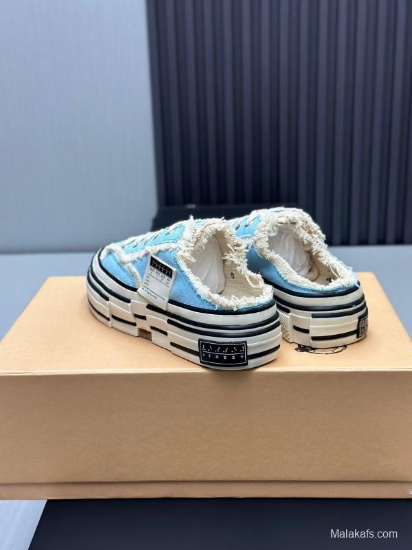 2025 Unisex XVESSEL Blue White Canvas Plimsolls Vulcanized AS00240