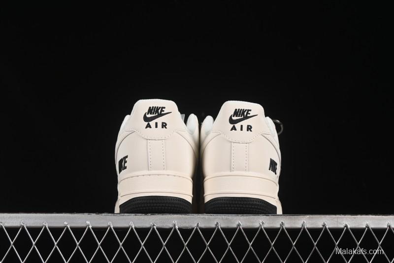 Nike Air Force 1'07 Low Casual Sneakers with Triple Black Swoosh - XX3168-183