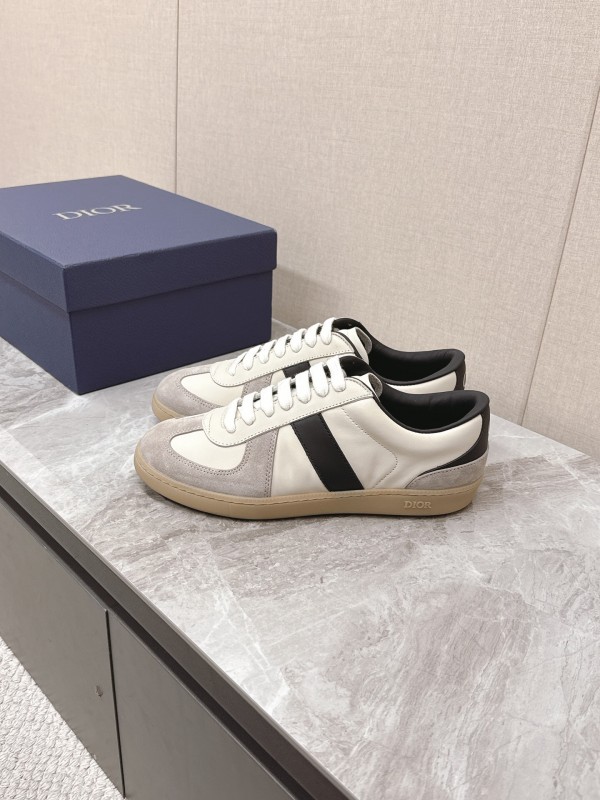 2025 Unisex Dior Black White Grey Leather Suede Sneakers Matchpoint B01 KFY00300