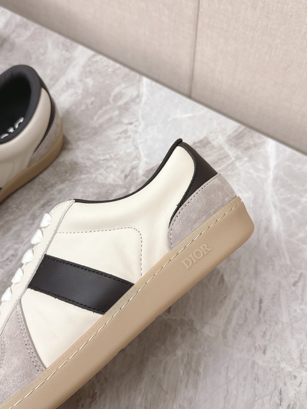 2025 Unisex Dior Black White Grey Leather Suede Sneakers Matchpoint B01 KFY00300