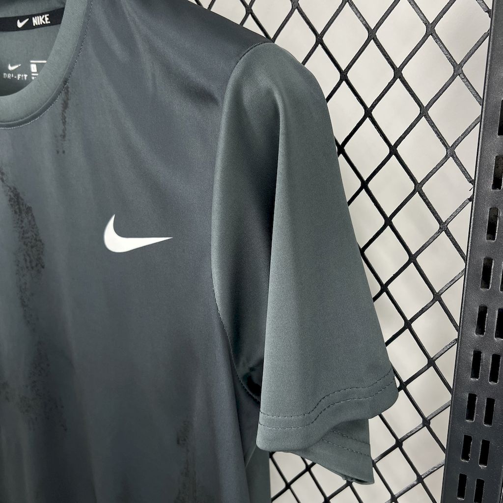 2025 NIKE Training Dark Grey with Abstract Paint Brush Pattern T-Shirt #1045
