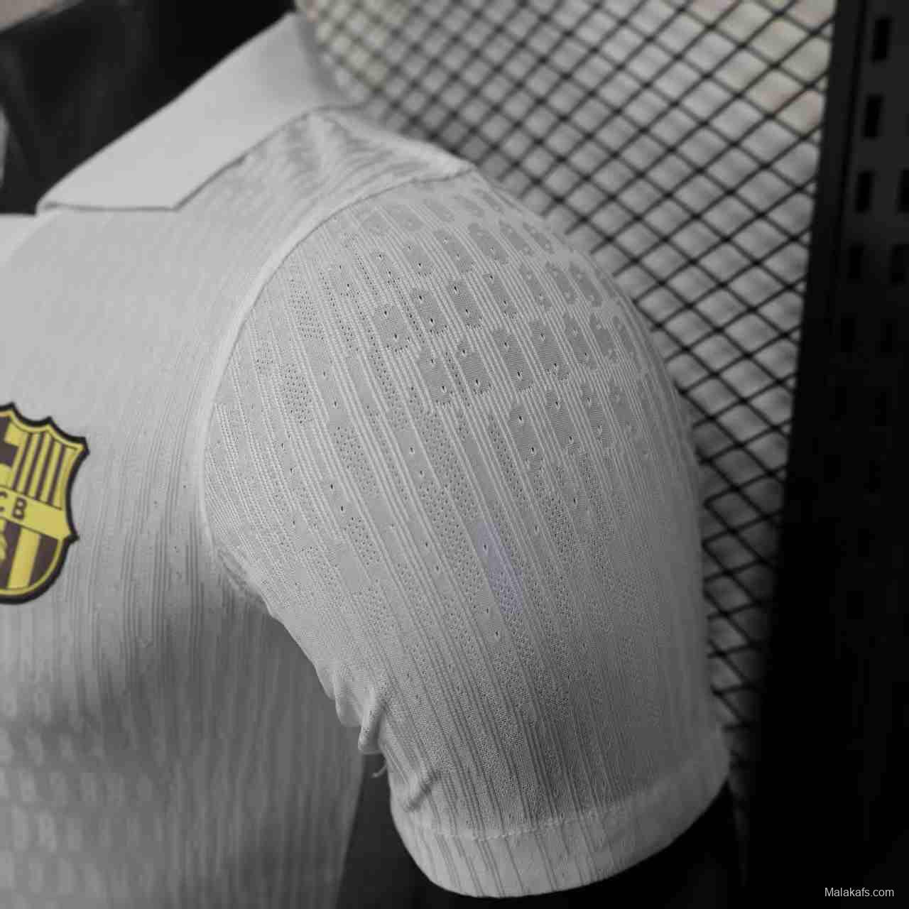 Player Version 25/26 FC Barcelona White Jersey With 304 Sponsor