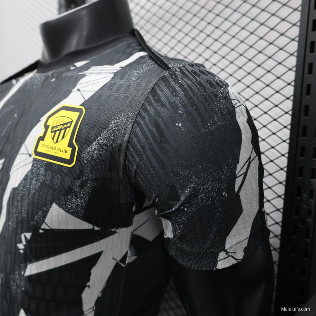 Player Version 25/26 FC 
Al-Ittihad Black with Abstract Camouflage Pattern Jersey