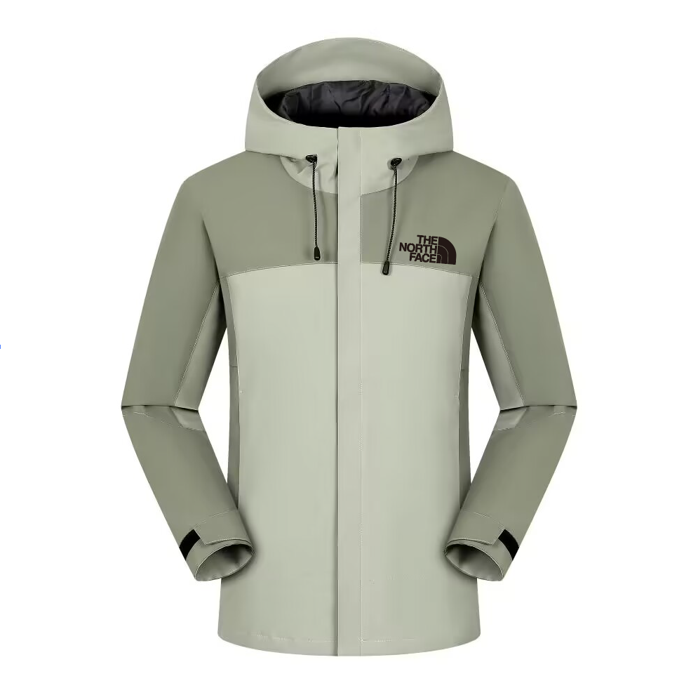 2025 The North Face Alpine Terrain Jacket - Sage Green/Cream Colorblock with Adjustable Hood