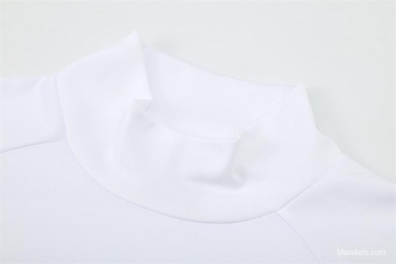 Retro 16/17 Real Madrid White Half Zipper Jacket