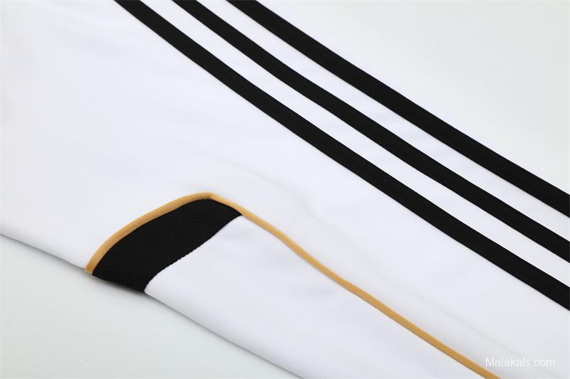 Retro 11/12 Real Madrid White Half Zipper Jacket+Long Pants