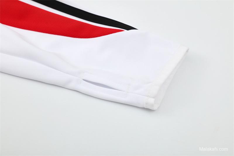 Retro 03/04 AC Milan White Half Zipper Jacket+Long Pants