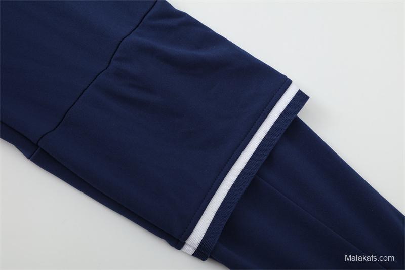 Retro 16/17 Real Madrid Royal Blue Half Zipper Jacket+Long Pants