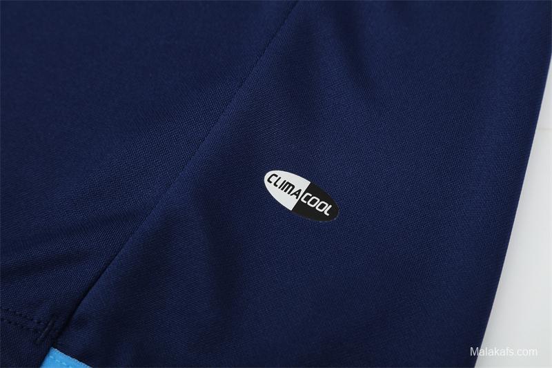 Retro 05/06 Real Madrid Royal Blue Half Zipper Jacket+Long Pants