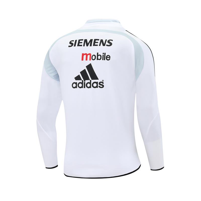 Retro 04/05 Real Madrid White Half Zipper Jacket+Long Pants
