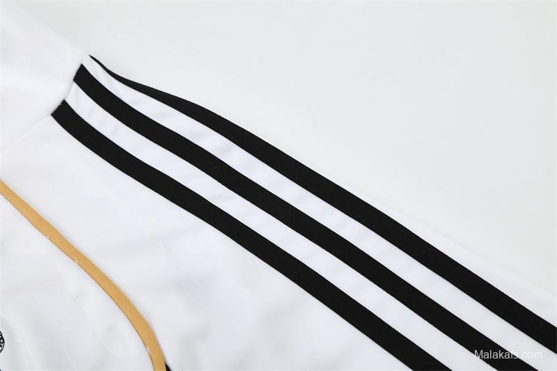 Retro 11/12 Real Madrid White Half Zipper Jacket