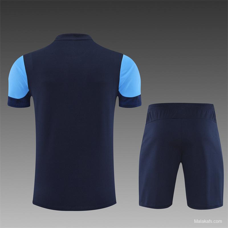 25/26 Olympique de Marseille Royal Blue Camouflage with XS Short Sleeve+Soccer Shorts