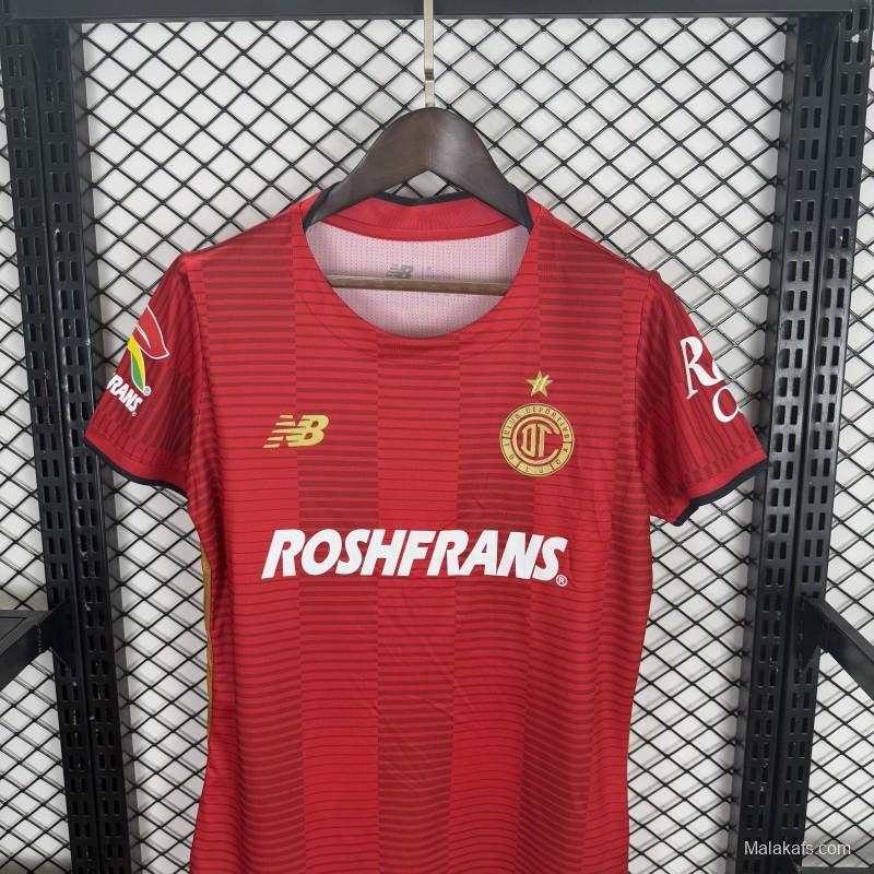 25/26 Deportivo Toluca FC Red Home Short Sleeve Women's Jersey