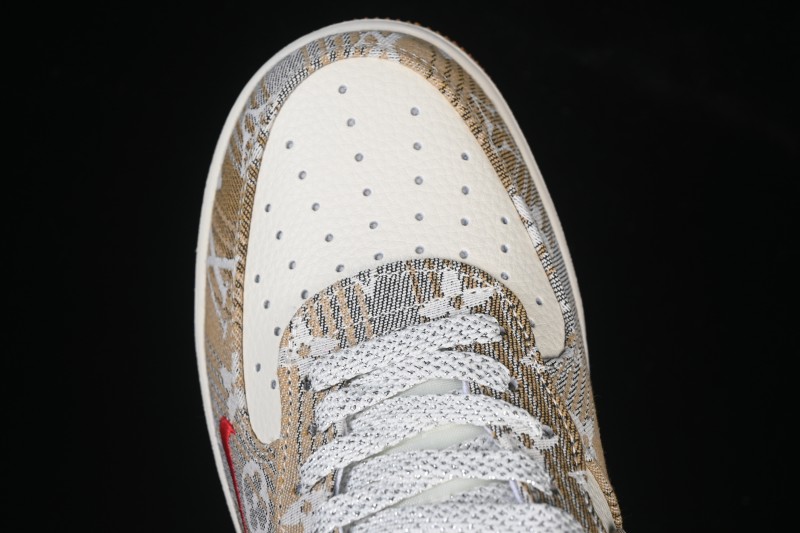Nike Air Force 1 '07 Low LV Collaboration Grey Brown Floral Canvas Casual Sneakers - DF0188-076
