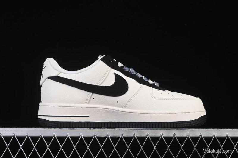 Nike Air Force 1 '07 Low Gucci Collaboration Off-White Black Canvas Hook Low-Top Casual Sneakers - XD2588-605