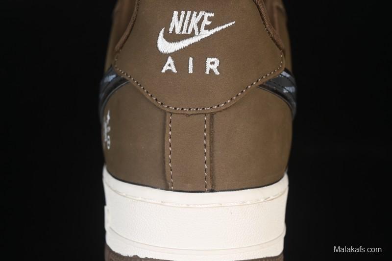 Nike Air Force 1 '07 Low LV Collaboration Military Green Silver Black Casual Sneakers - DK0188-086