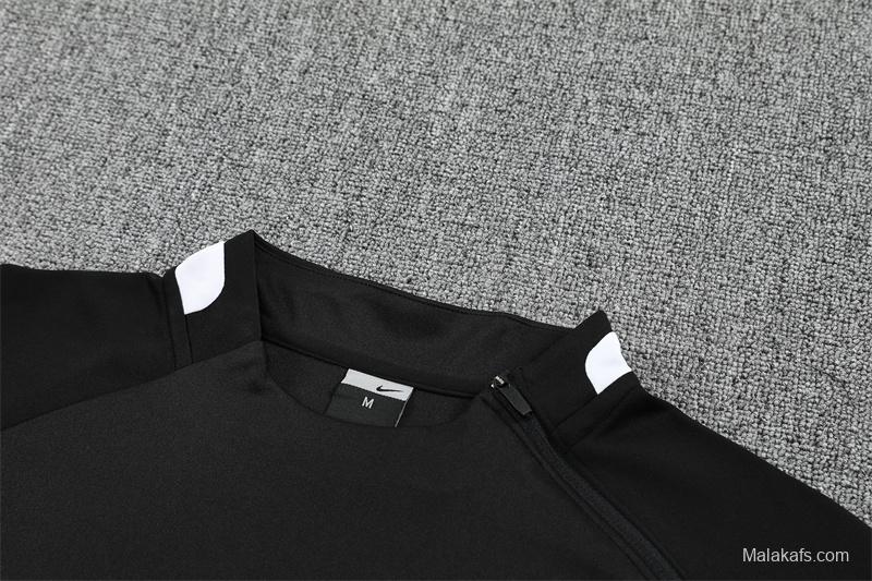 Retro 02/03 Manchester United Black Half Zipper Jacket+Long Pants