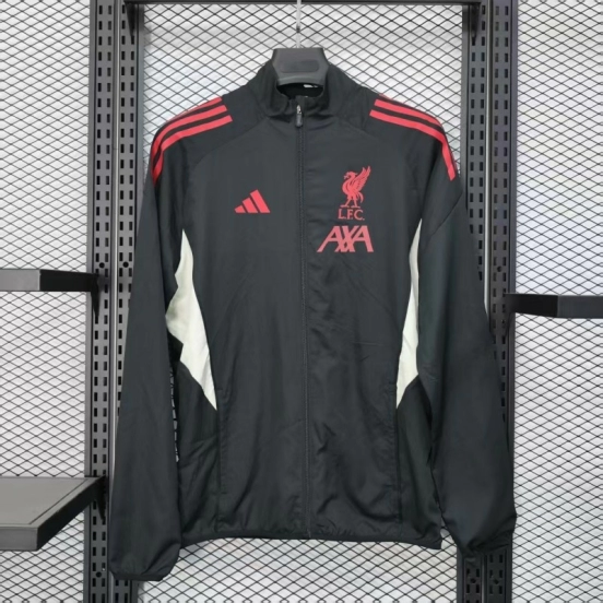 25/26 Liverpool Black Windbreaker (with Inner Lining)